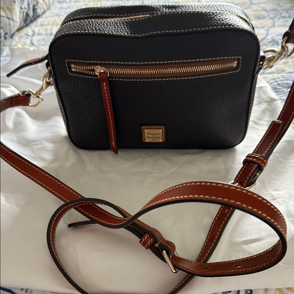 Dooney & Bourke Black and Tan Crossbody Bag
